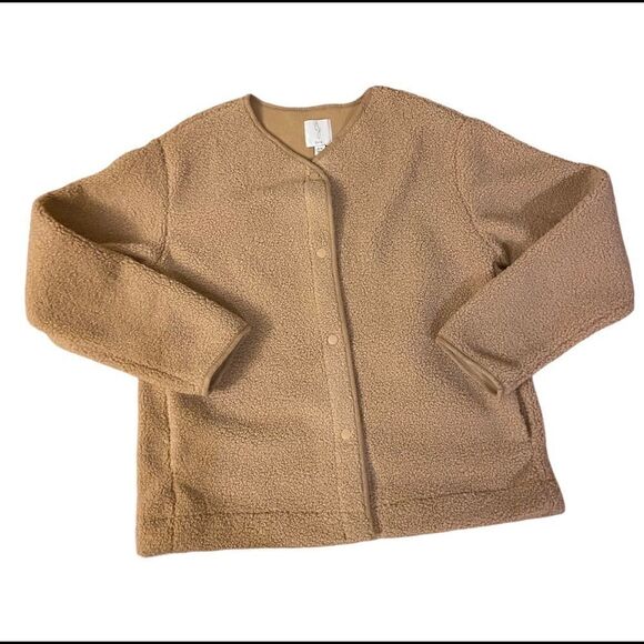 NEW Joie Teddy Collarless Snap Front Jacket Medium - Picture 1 of 4